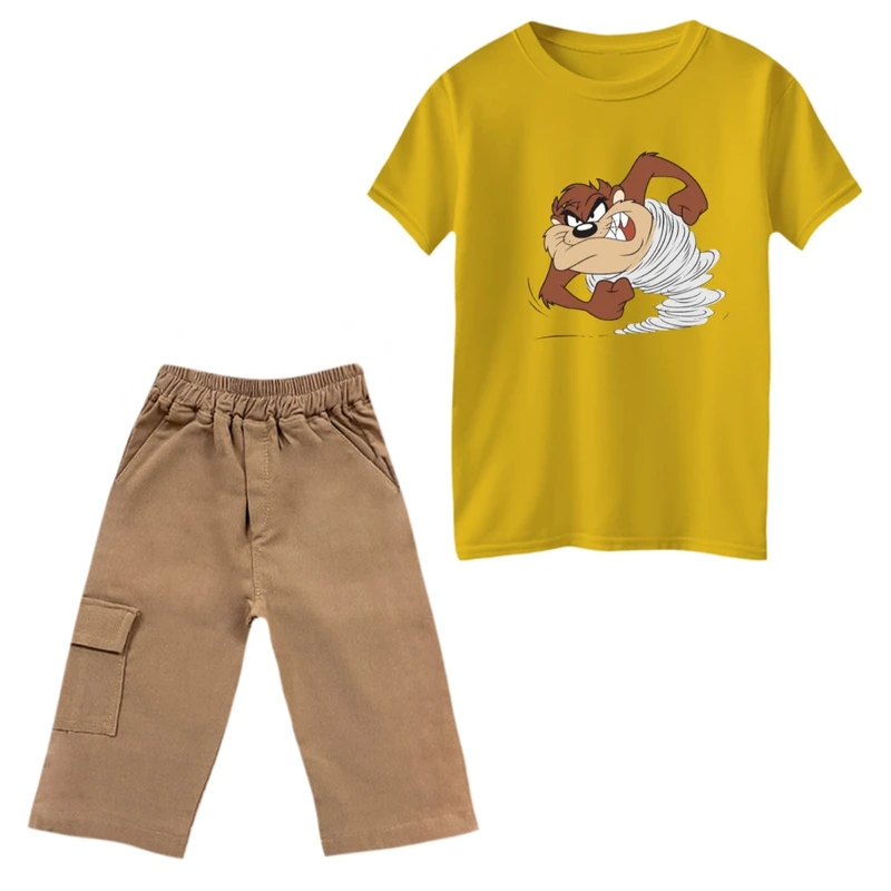 ست تی‌شرت و شلوارک پسرانه مدل سگ عصبانی