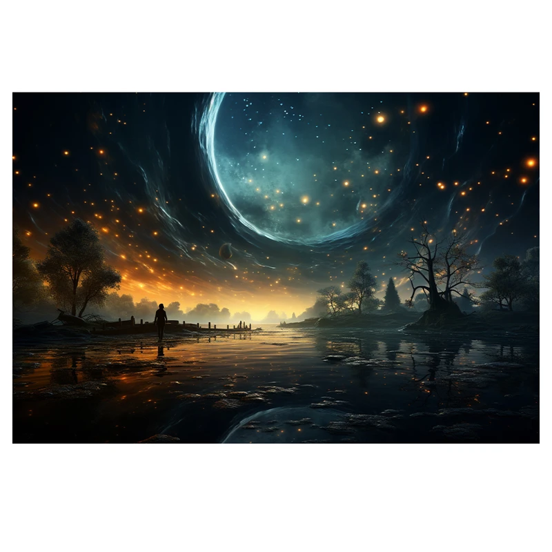 فرش پارچه‌ای مدل فرشینه مدل کهکشانی کد AR3060255