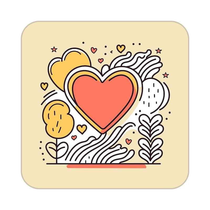 زیر لیوانی کاکتی طرح عاشقانه مدل mp38175