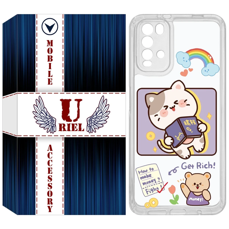 کاور یوریل مدل Clear کد 12 طرح گربه مناسب برای گوشی موبایل شیائومی Redmi 9T / Poco M3