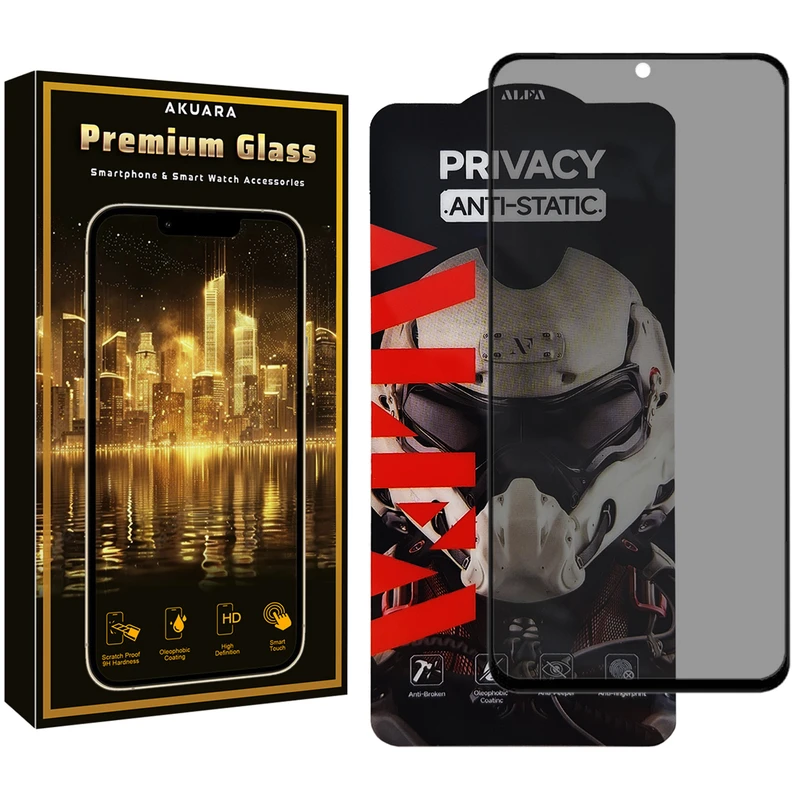 محافظ صفحه نمایش حریم شخصی آکوآرا مدل Premium P1 مناسب برای گوشی موبایل شیائومی Redmi K70 / K70 PRO / K70E / POCO X6 / Redmi Note 13 5G / Redmi Note 13 Pro 5G / Poco X7 Pro