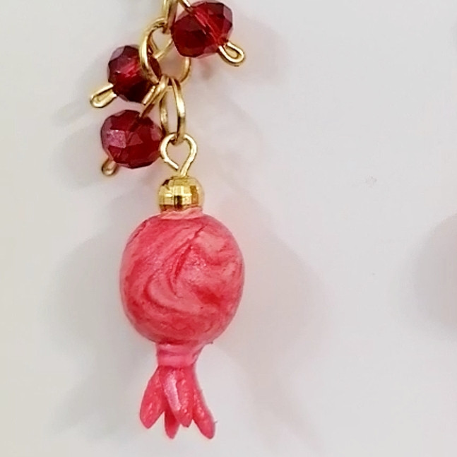 گوشواره دخترانه مدل انار مرمری گوشواره دخترانه مدل انار مرمری