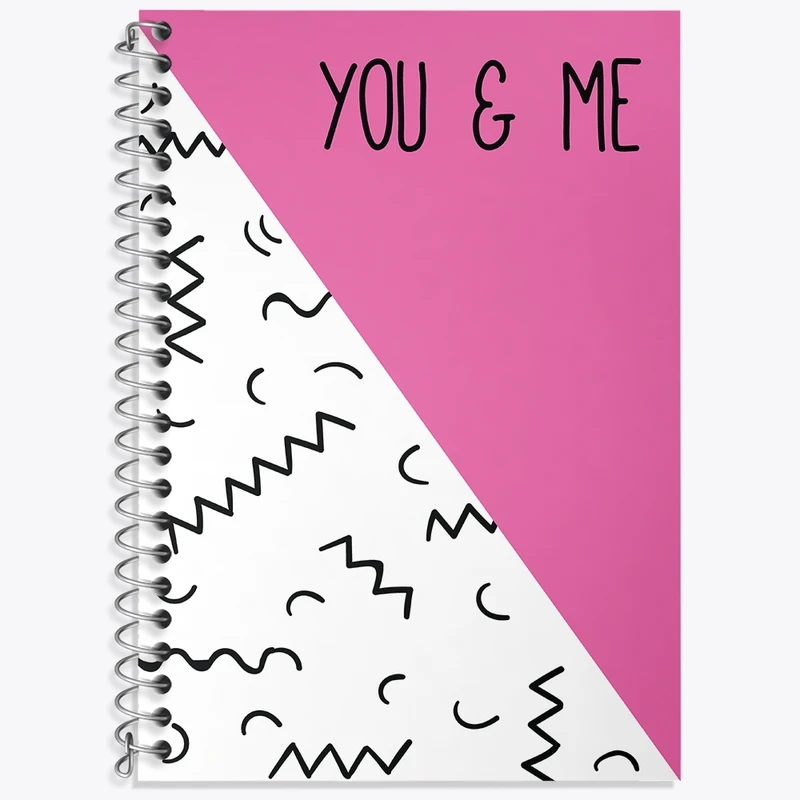 دفتر زبان 50 برگ خندالو مدل سه خط طرح You And Me کد N266