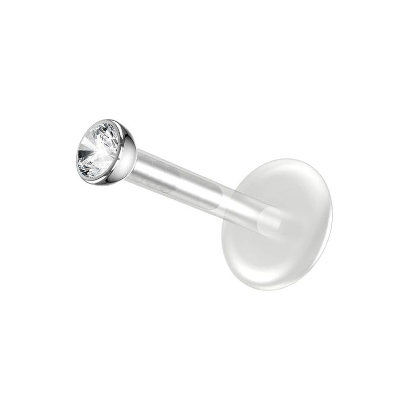 پیرسینگ نقره زنانه مدل تک نگین