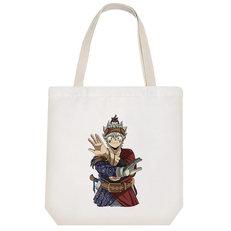 ساک خرید خندالو مدل آستا انیمه شبدر سیاه کد 950