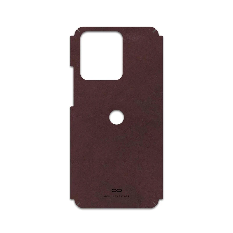 برچسب پوششی ماهوت مدل Matte-Dark-Brown-Leather مناسب برای گوشی موبایل موتورولا Edge 40