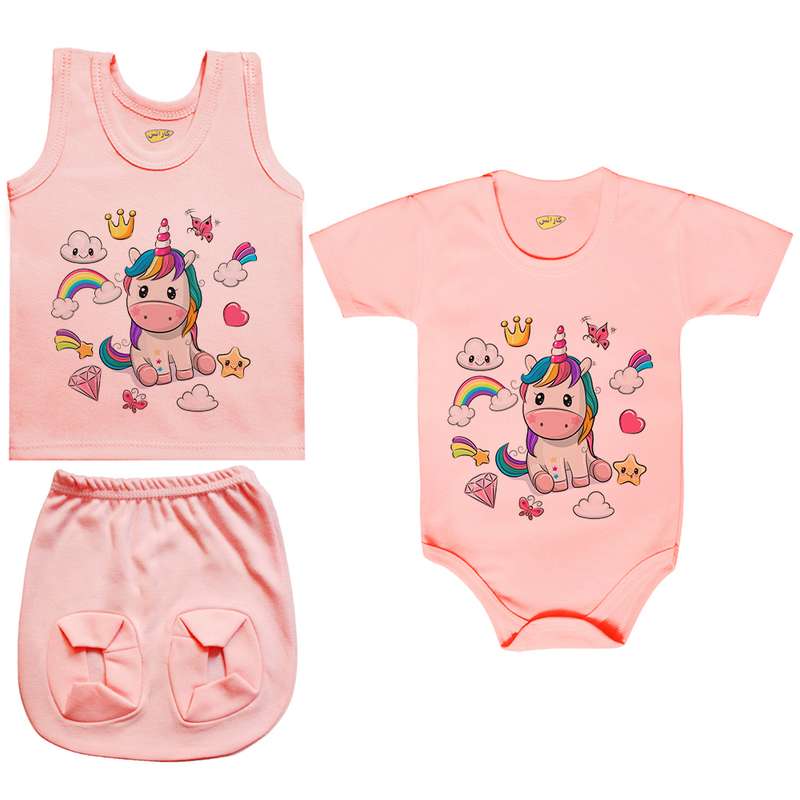 ست 3 تکه لباس نوزادی کارانس مدل PRSZS-3248