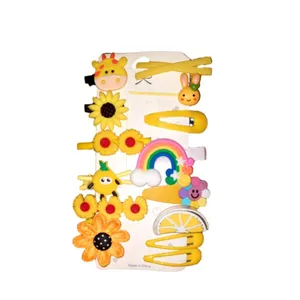 ست گیره و سنجاق مو دخترانه مدل C313 مجموعه 14 عددی