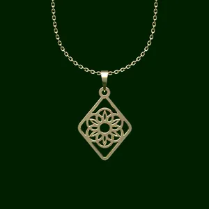 گردنبند طلا 18 عیار زنانه مدوپد مدل گل هندسی کد PP2-1-1085