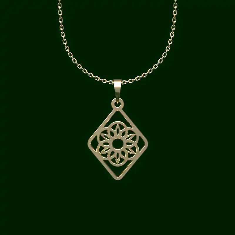 گردنبند طلا 18 عیار زنانه مدوپد مدل هندسی کد CA10407