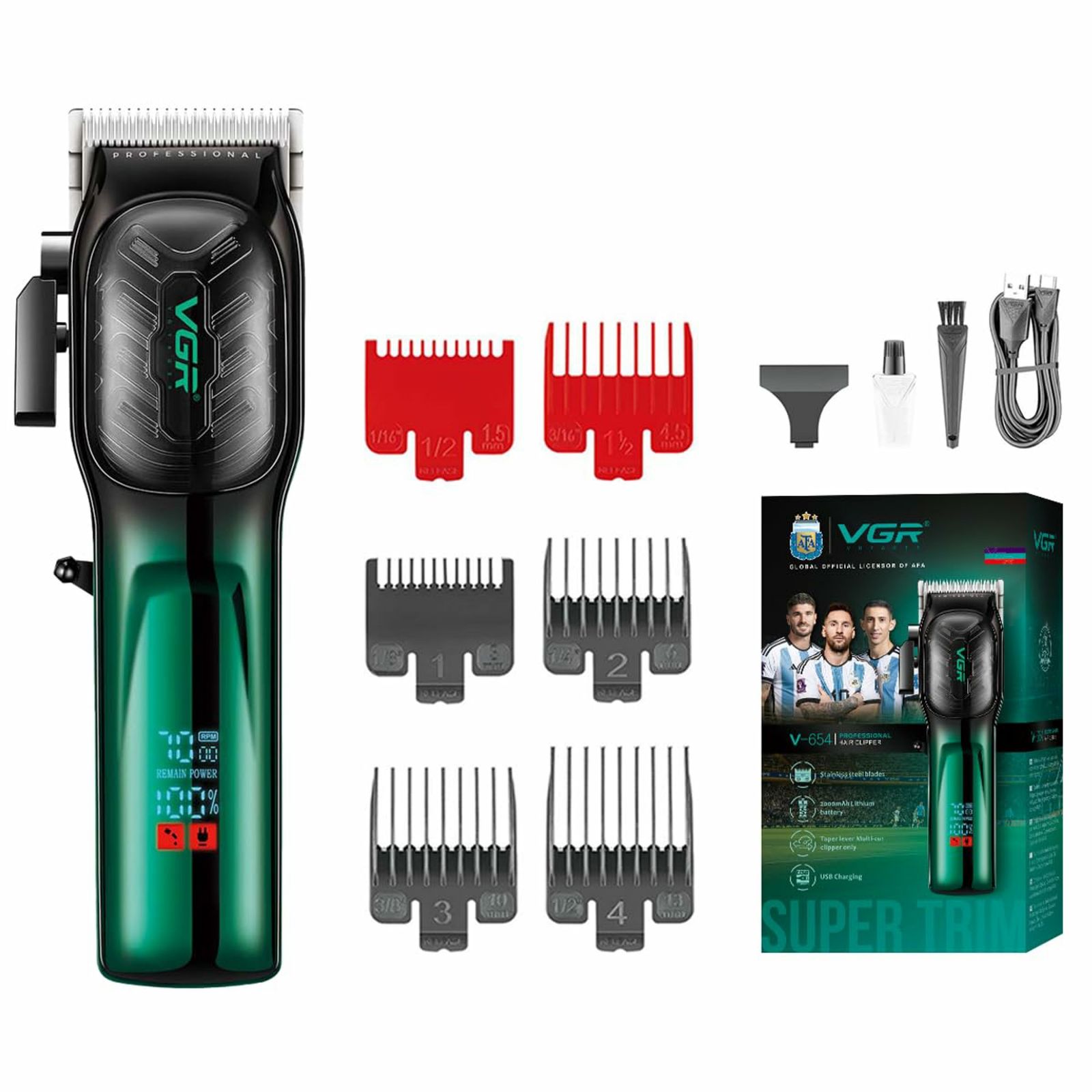 ماشین اصلاح موی سر و صورت شارژی وی جی ار مدل V-654 -  - 5