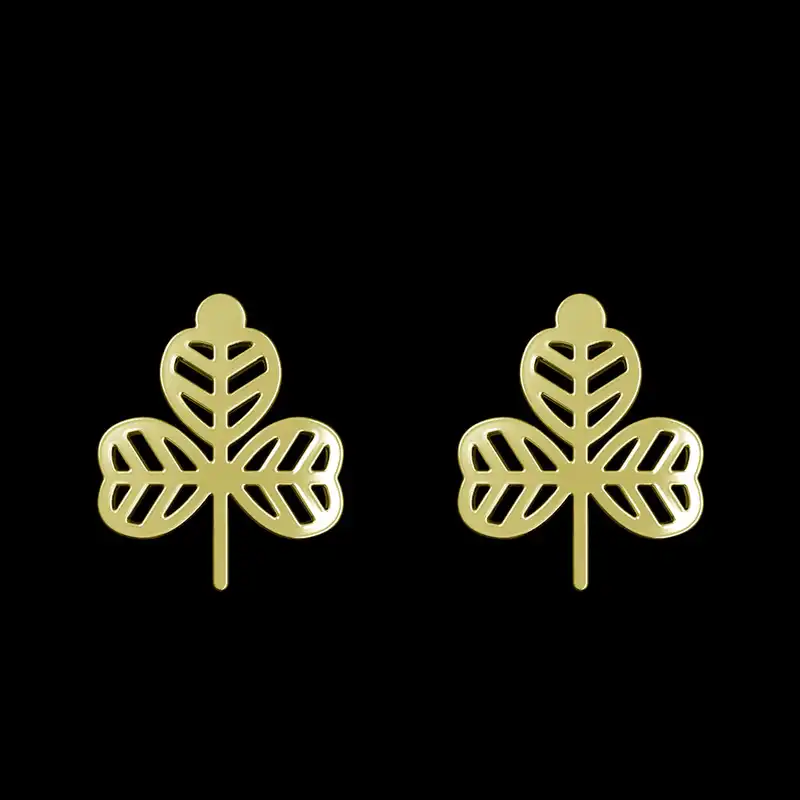 گوشواره طلا 18 عیار زنانه مدوپد مدل برگ کد GA1-15922