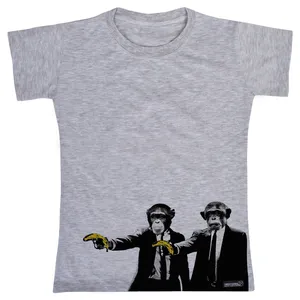 تی شرت آستین کوتاه پسرانه 27 مدل Monkey two کد MH413