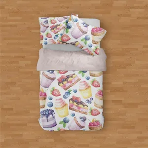 سرویس روتختی مدوپد طرح شیرینی خوشمزه مدل PAT00291 یک نفره 4 تکه