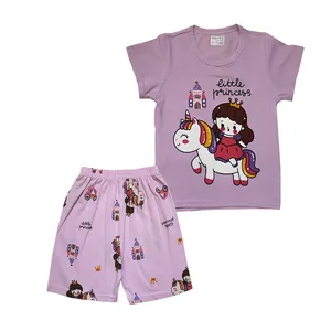 ست تی شرت آستین کوتاه و شلوارک دخترانه مدل little princess