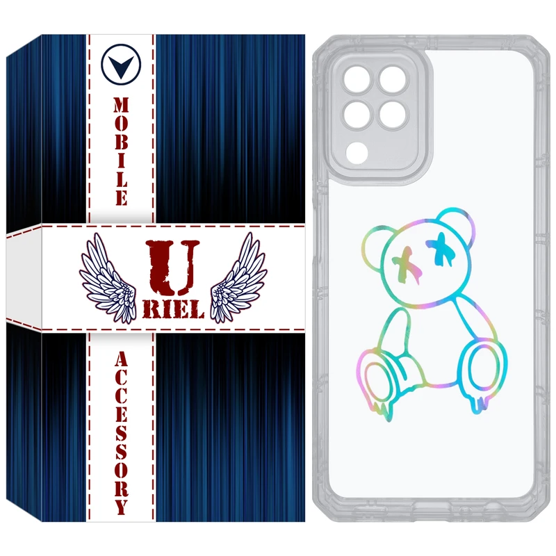 کاور یوریل مدل Clear کد 44 طرح خرس رنگی مناسب برای گوشی موبایل سامسونگ Galaxy A22 4G / M32 / M22