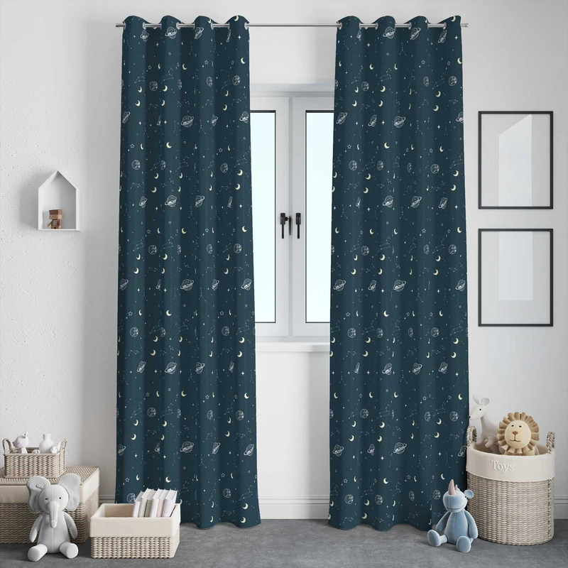 پرده مدل مخمل پانچی طرح اتاق کودک کد 8017 سایز 280x140 سانتی متر