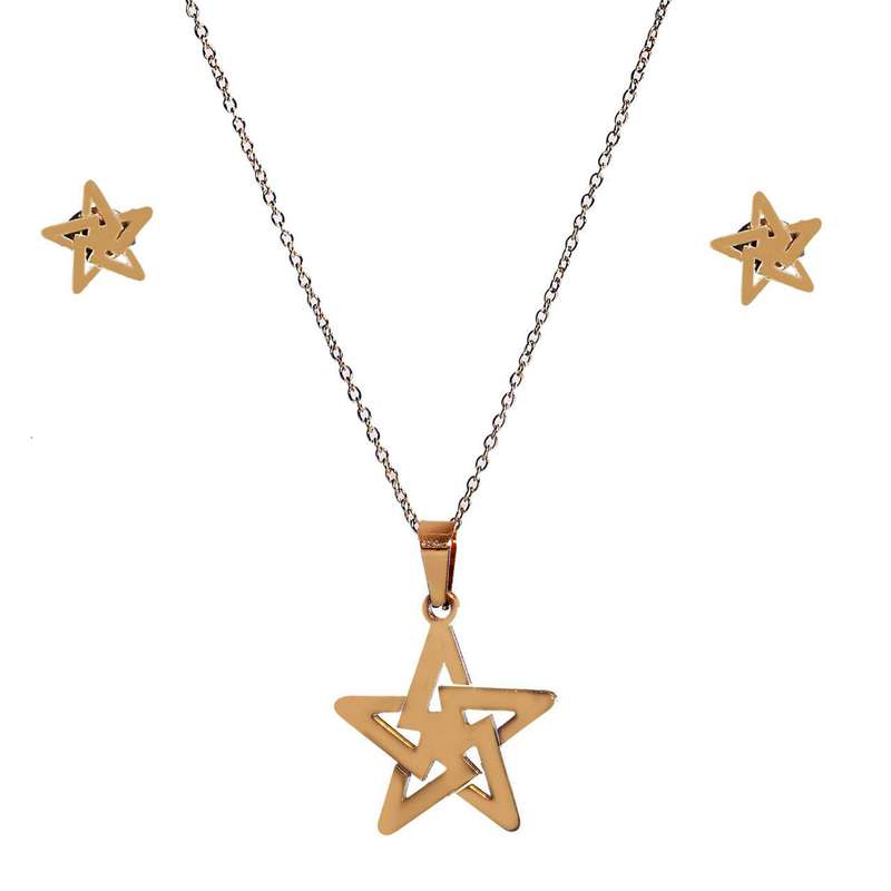 نیم ست زنانه مدل استیل ستاره ای کد NSAT01