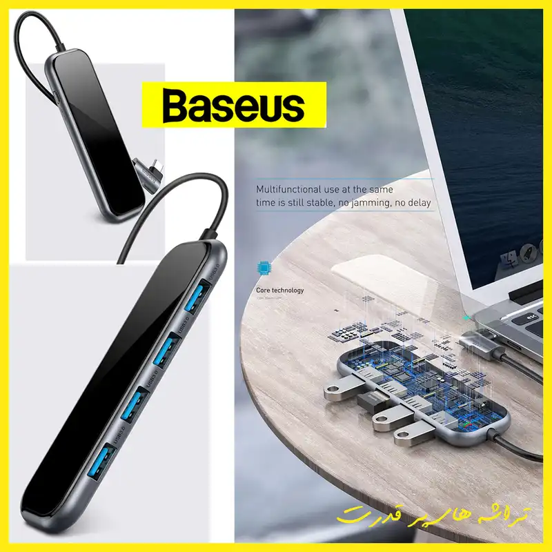 هاب 5 پورت USB-C باسئوس مدل CAHUB-EZ0G