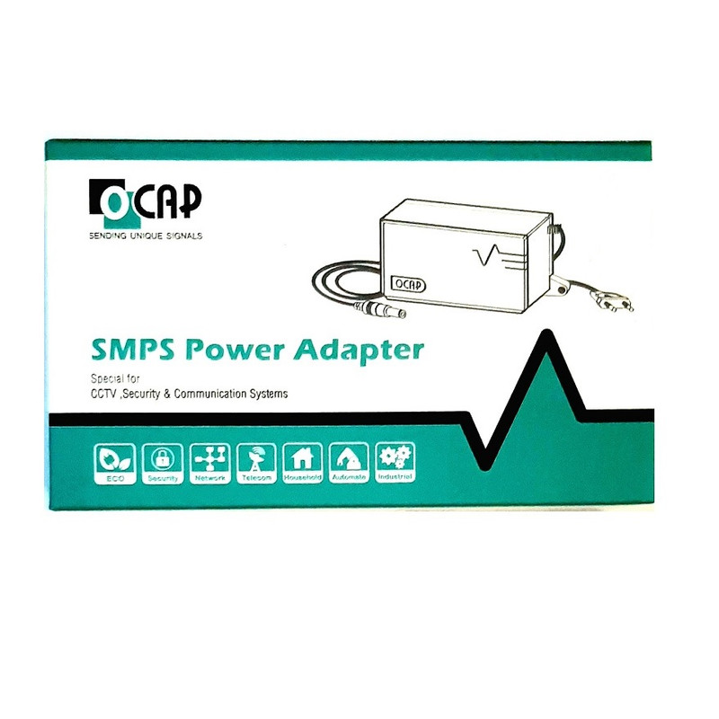 آداپتور دوربین مداربسته 12 ولت 2.5 آمپر اوکپ مدل OPS-2512A
