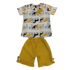 ست تی شرت و شلوارک دخترانه مدل HORSE 4030357