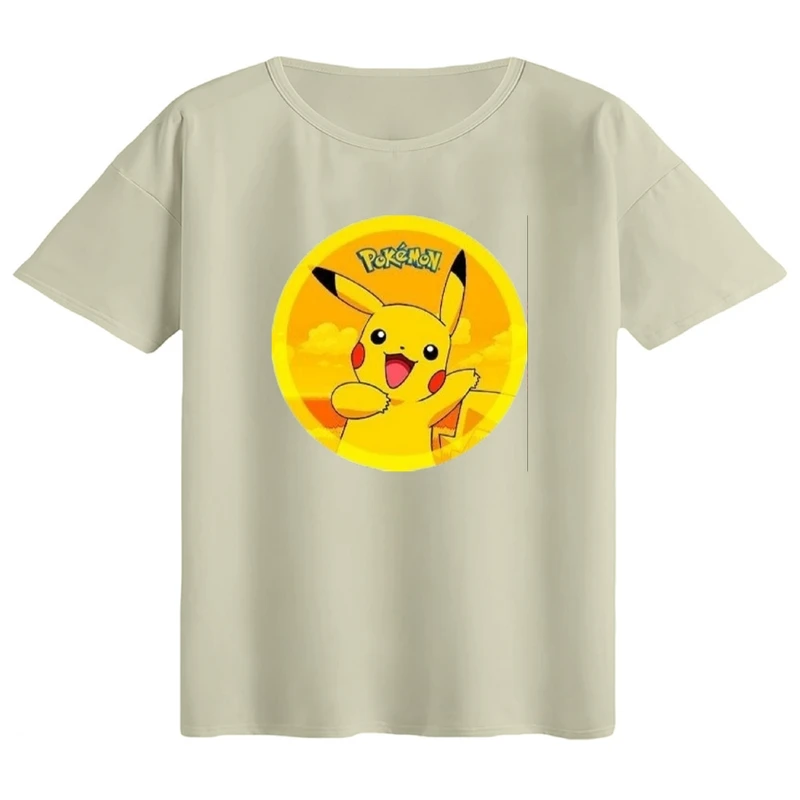 تی‌شرت اورسایز آستین کوتاه زنانه مدل باکسی طرح پوکی مون کد3