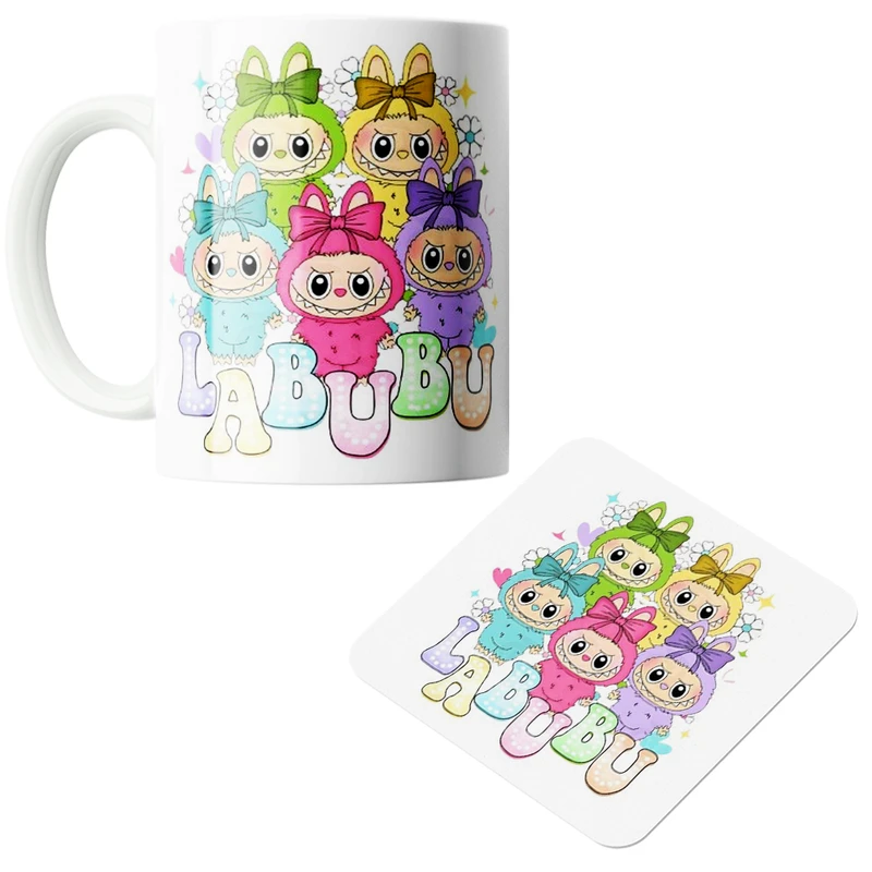 ماگ پاد آفرین مدل لبوبو کد z124 به همراه زیر لیوانی