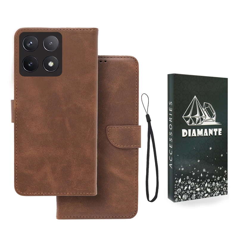 کیف کلاسوری دیامانته مدل Band Bk مناسب برای گوشی موبایل شیائومی Poco F6 Pro  به همراه بندآویز