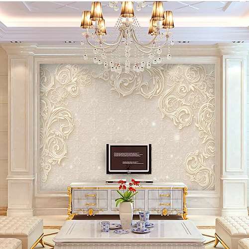 پوستر دیواری سه بعدی مدل داماسک طلایی DVRF1195