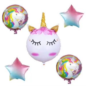 بادکنک فویلی پارتی لند تهران مدل اسب تک شاخ کد 3017 مجموعه پنج عددی