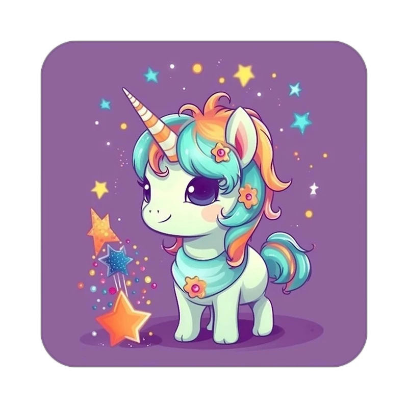 زیر لیوانی کاکتی طرح اسب تک شاخ و یونیکورن مدل mp29976