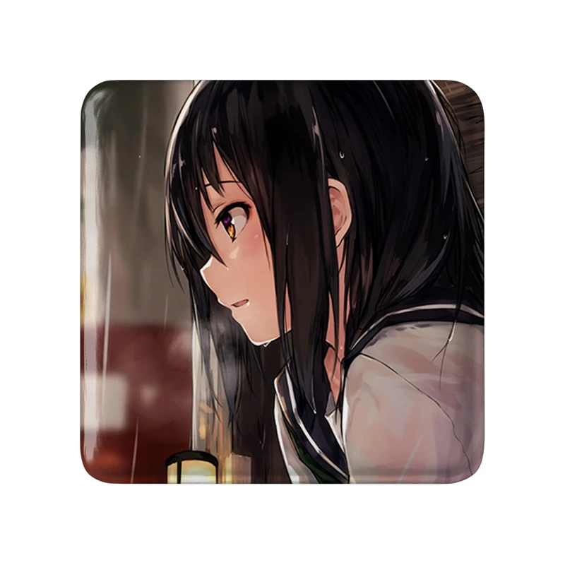 مگنت خندالو طرح دختر انیمه ای  مدل مربعی کد 18098