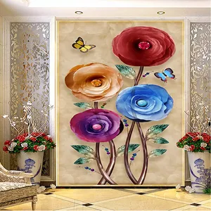 پوستر دیواری سه بعدی مدل گل رنگی DRVF1059