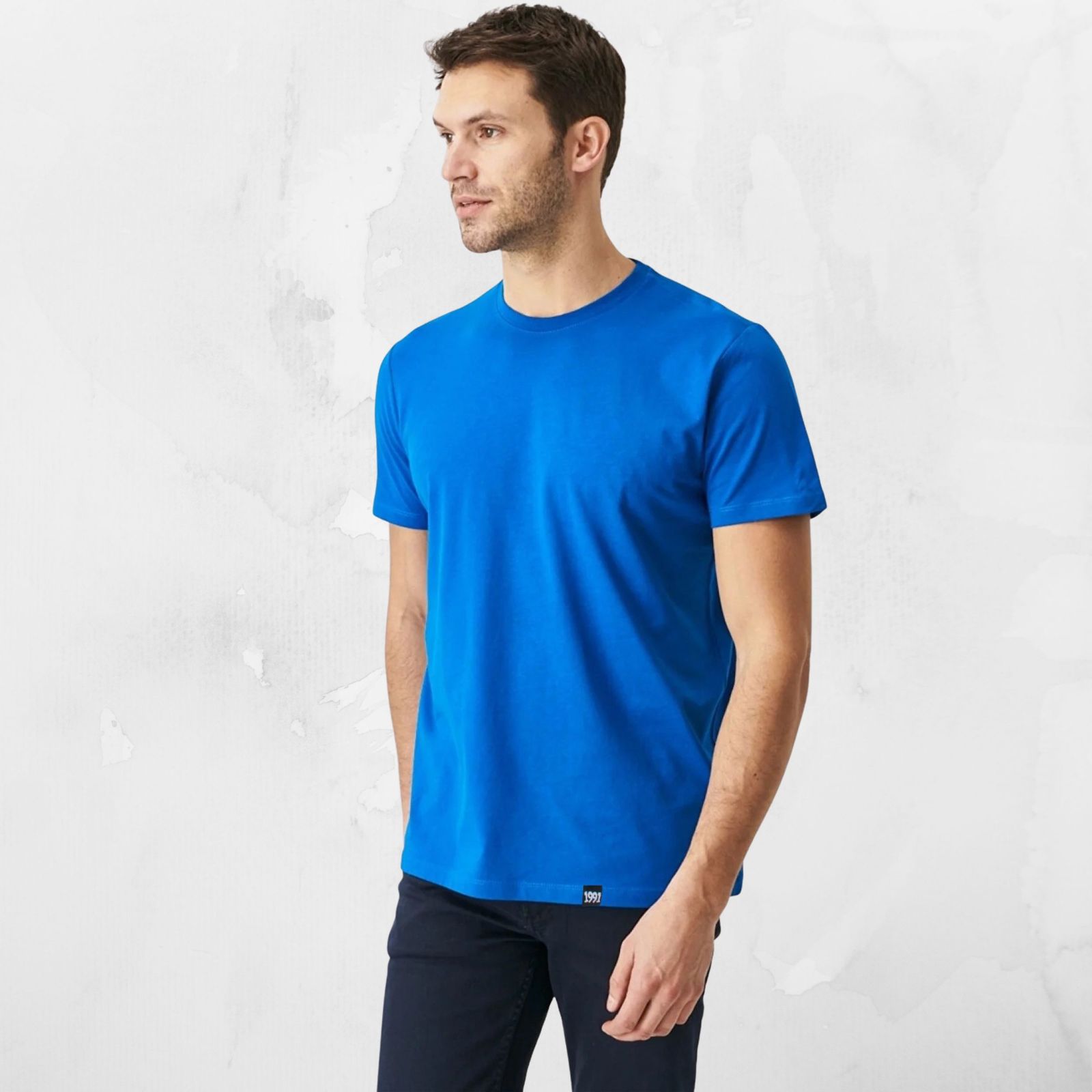 تی شرت آستین کوتاه ورزشی مردانه نوزده نودیک مدل بیسیک TS01 BL -  - 4