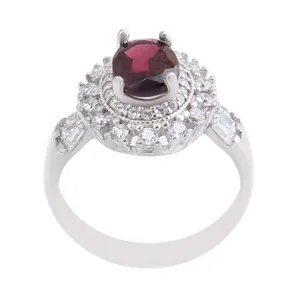 انگشتر نقره زنانه مدل سنگ یاقوت کد AWR_991