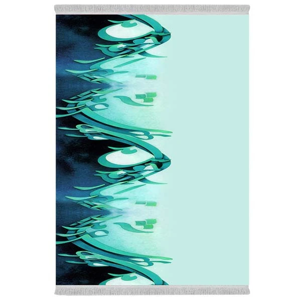 فرش پارچه‌ای دفه مدل فرشینه شانل مخمل طرح فانتزی کد 7068