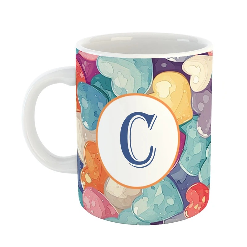 ماگ پادآفرین مدل فانتزی طرح حرف C کد 22