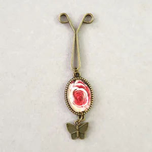 سنجاق روسری زنانه مدل گل رز كد SF180-BL