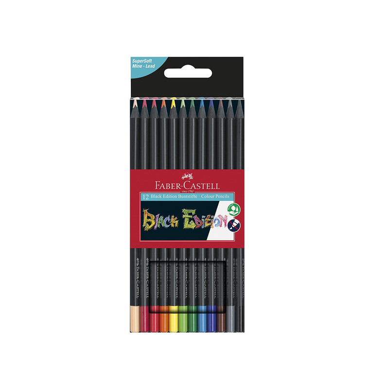 مداد رنگی 12 رنگ فابر کاستل مدل بلک ادیشن