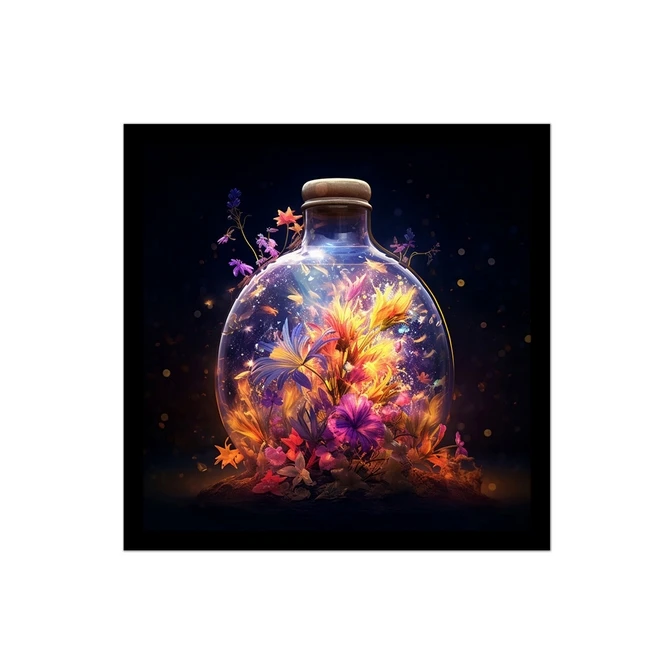 تابلو نوری بکلیت طرح بطری شیشه ای و گلدان مدل B-MID-16029