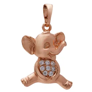 آویز گردنبند زنانه ژوپینگ مدل فیل نگین دار کد TP 03