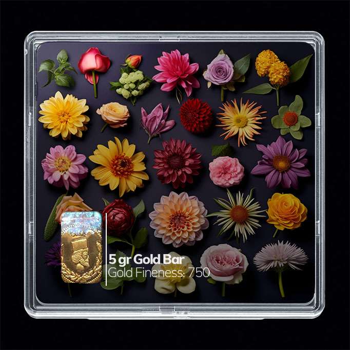 شمش طلا 18 عیار مدوپد مدل گل کد SG10420 شمش طلا 18 عیار مدوپد مدل گل کد SG10420