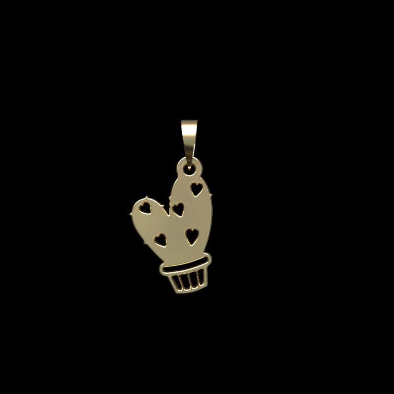 آویز گردنبند طلا 18 عیار زنانه مدوپد مدل کاکتوس قلبی کد PA1-11118