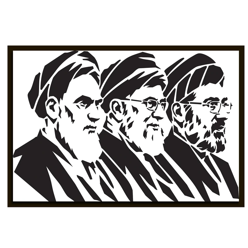 تابلو بکلیت طرح رهبر شهید حضرت آیت الله سید علی خامنه ای مدل B-S10592 فریم مشکی
