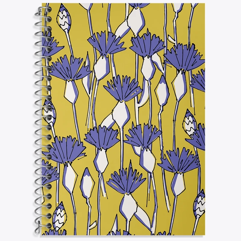 دفتر زبان 50 برگ خندالو مدل دو خط طرح گل گلی کد N237