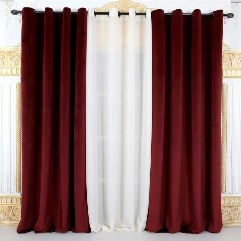 پرده پانچ مدل مخمل کالیفرنیا سایز 280 × 140 سانتی‌متر