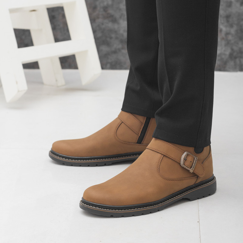 نیم بوت مردانه مدل شیکاگو رنگ عسلی