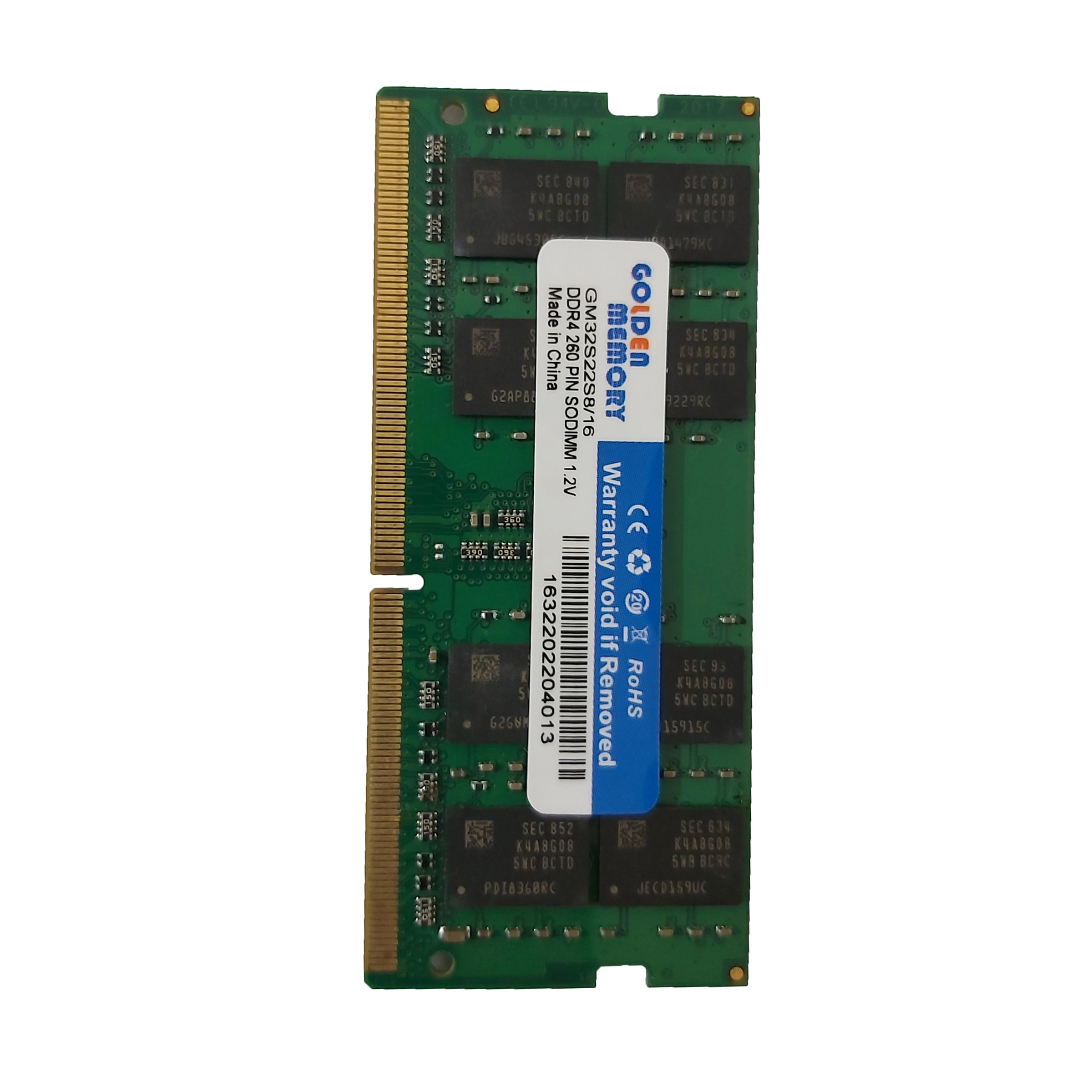 رم لپ تاپ DDR4 تک کاناله 3200 مگاهرتز CL22 جی اچ تی مدل Golden Memory ظرفیت 16 گیگابایت