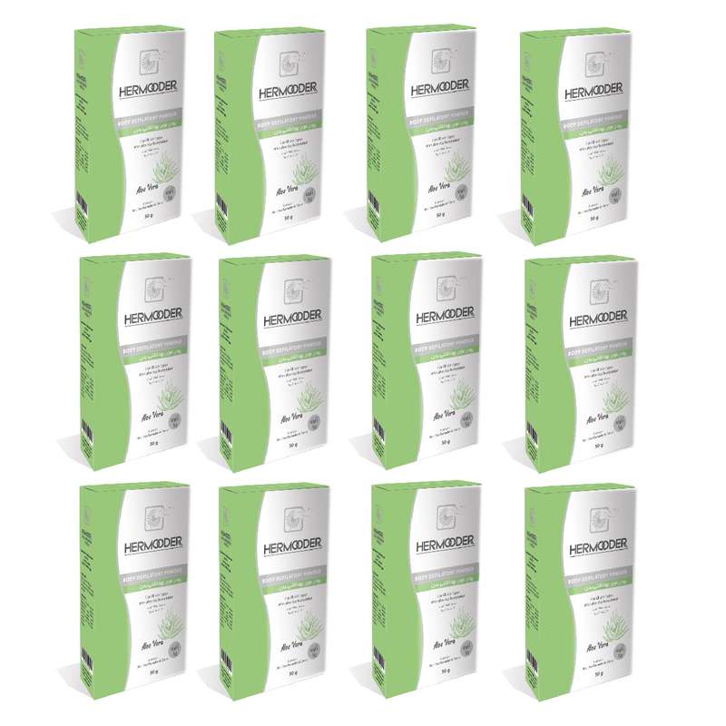 پودر موبر هرمودر مدل Aloevera وزن 50 گرم مجموعه 12 عددی