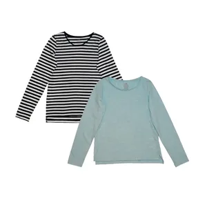 تی شرت آستین بلند دخترانه اچ اند ام کد 2495 مجموعه 2 عددی